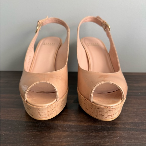 Stuart Weitzman Patent Wedges Sz 7 - Picture 4 of 10